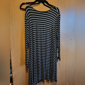 Black and White Striped Women's Dress